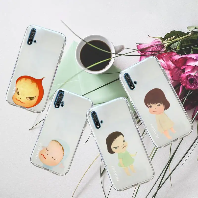 

Yoshitomo Nara cute girl painting Phone Case Transparent for Huawei honor P mate 40 20 30 10 50 i 9 x mate pro lite 8a