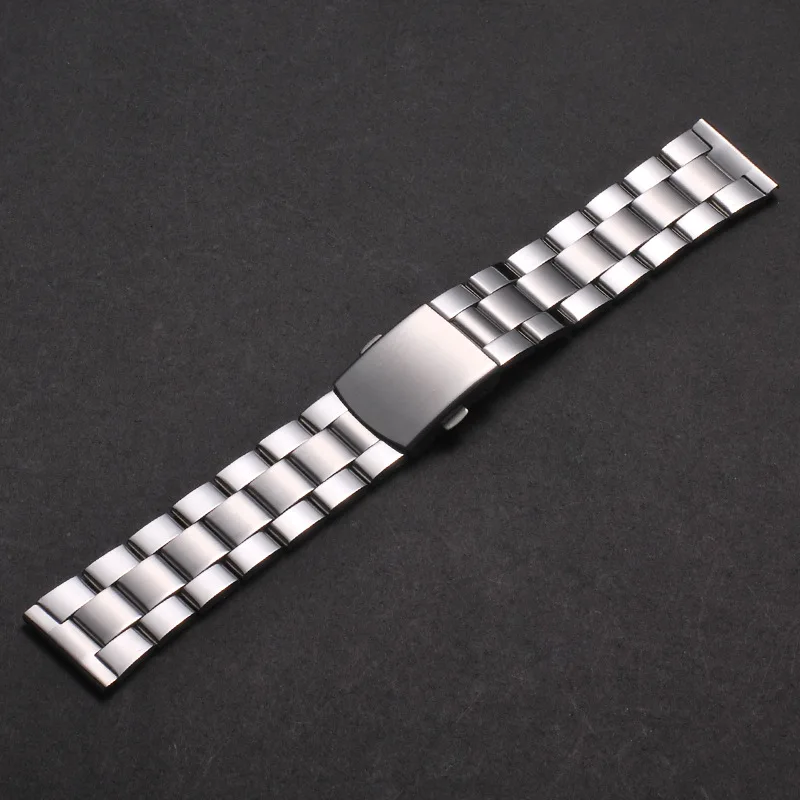 18mm 20mm 22mm Stainless Steel Watch Band Strap Bracelet Watchband Butterfly Clasps Gold Silver Buckle For Men Women
