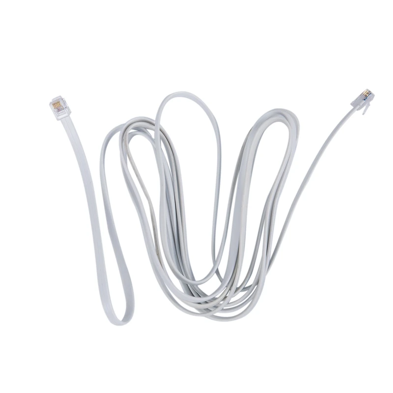 

6P6C RJ11 Telephone Extension Fax Modem Cable Line 9.8Ft Length White