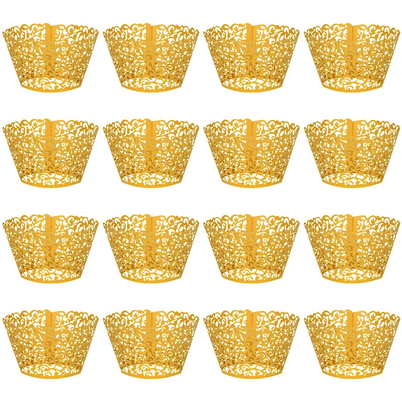 

24pcs/lot Hollow Cupcake Wrapper Lace Muffin Cupcake Paper For Baby Shower Wedding Birthday Party Baking Fondant Dessert Decor