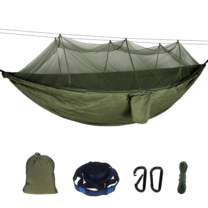 

Outdoor Camping Garden Hammock, with Mosquito Net, 260/140cm 2 People Tent, Canopy Hanging Sleep Swing, Load 300 Kg Camping Bed