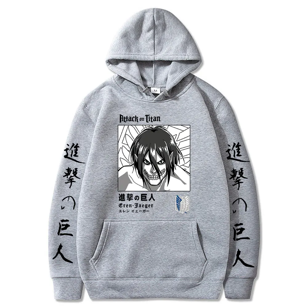 

Anime Attack on Titan Hoodie Pullovers Mikasa Ackerman Eren Long Sleeves Sweatshirts Harajuku Spring Autumn Shingeki No Kyojin