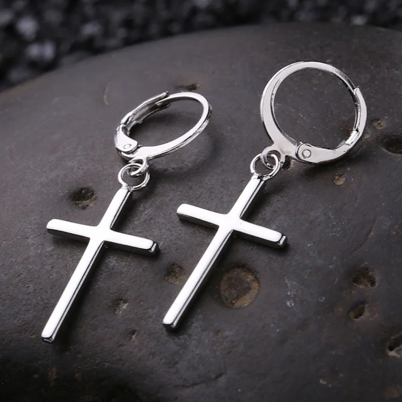 

Women Cross Earrings Fashion Punk Cross Pendant Drop Dangle Earrings Jewelry for Men women party Aretes De Mujer Modernos 2021