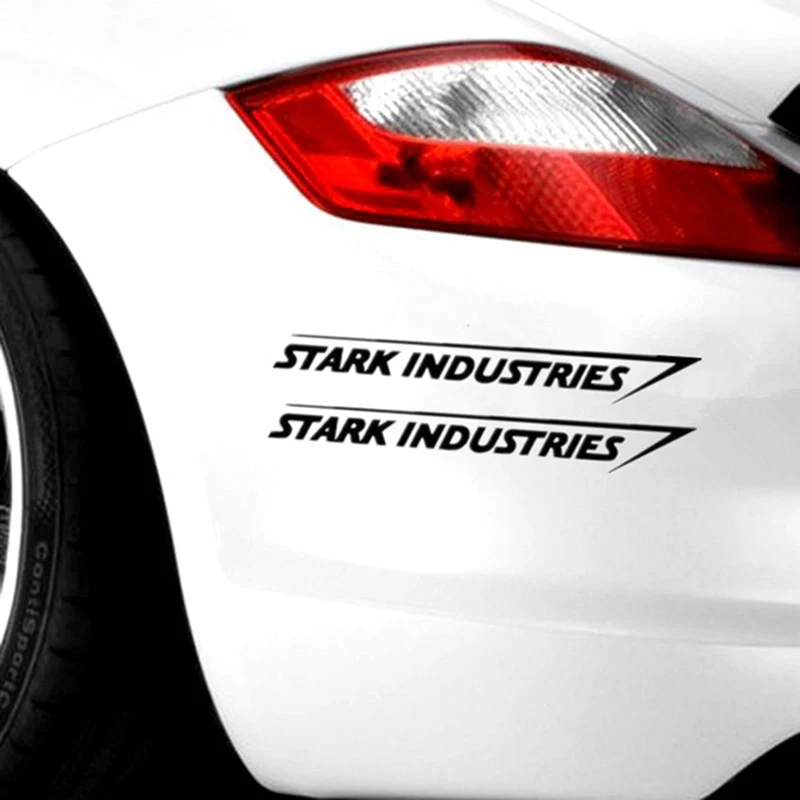 

2Pcs Stark Industries Car Sport Racing Body Stripes Stickers Vinyl Decals Black White Car Exterior Decoration Easy to Use