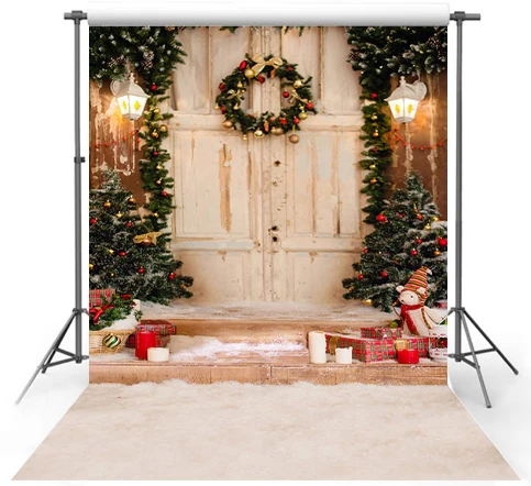 5x7FT веселая Рождественская комната Вишневый венок подарки свечи шары дерево
