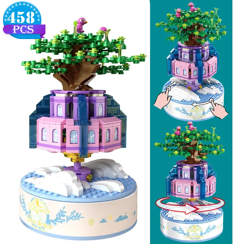 

Серия City 458 шт. музыкальная шкатулка Air City Castle, строительные блоки, идеи, дерево, дом, кирпичи, игрушки для девочек, детский взрослому подарок н...
