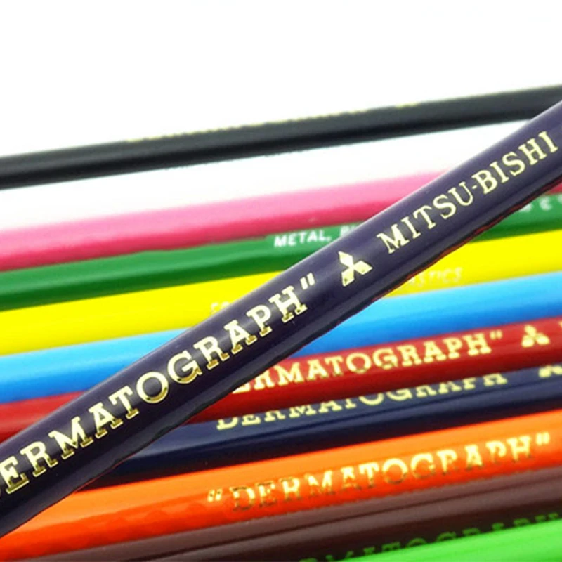 12pcs/box UNI 7600 Paper Oily Crayon 12-color Cord Eco-friendly Tear Industrial Crayons for Writing Marks | Канцтовары для офиса и