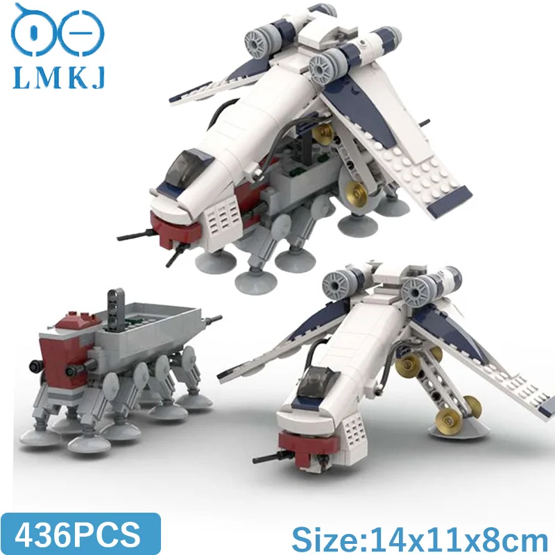 

MOC-51483 Movie Series Republic Dropship&AT-OT Walker Kit Building Blocks Spaceship Tank Model Bricks DIY Toys For Children Gift