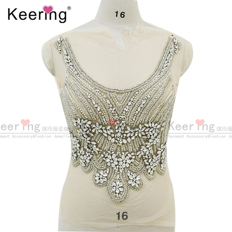 Ручной работы лиф Стразы аппликация для свадебного платья|Заплатки| |