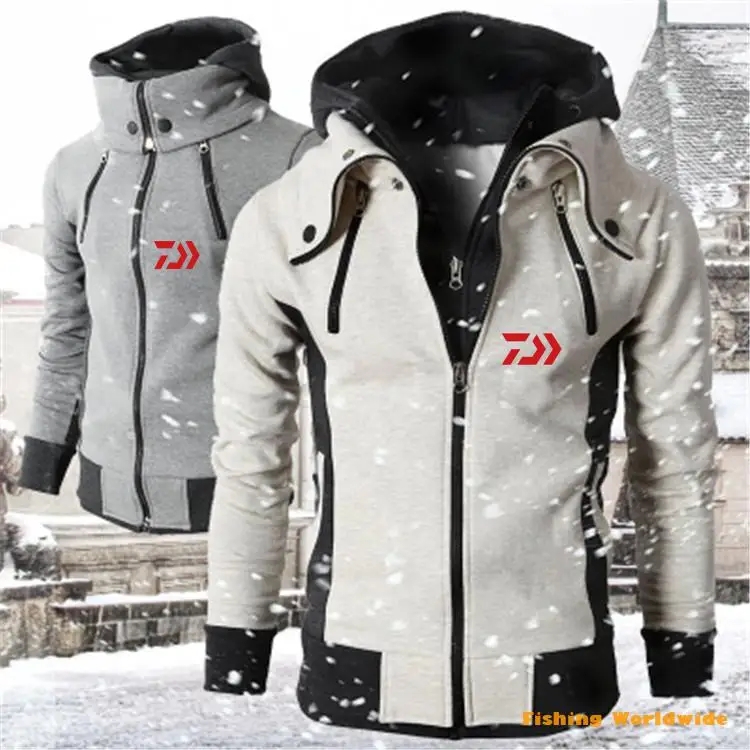 

2020 Autumn Winter Fishing Clothing Keep Warm Hooded DAIWA Fishing Jacket Outdoor Sport Fleece Hiking Fishing Coat