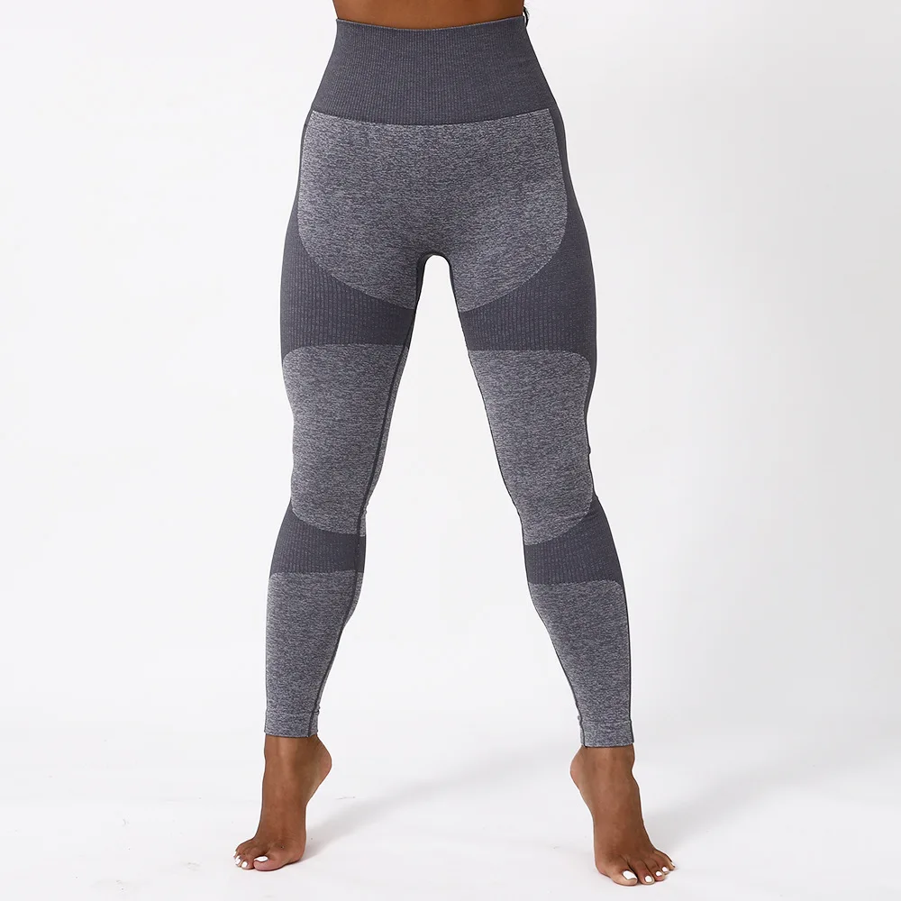 CB1200 grey pant 2 шт./компл. Engery Йога Комплект Для женщин бесшовные Фитнес Йога бюстгальтер спортивный бюстгальтер Высокая Талия тренажерный зал камуфляжной расцветки, легинсы, штаны для фитнеса костюмы тренировки - Цвет: CB1200 grey pant