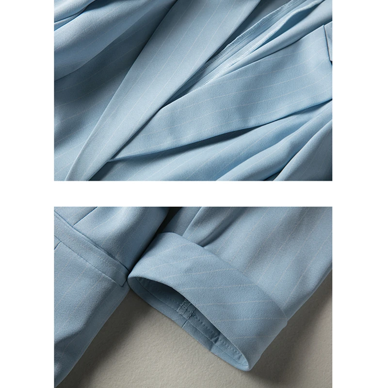 

One Plus Size 2021 Autumn Button Office Lady Striped Women Blazers Spring Jackets Female Suits Coat Slim Work Outerwear Clothes