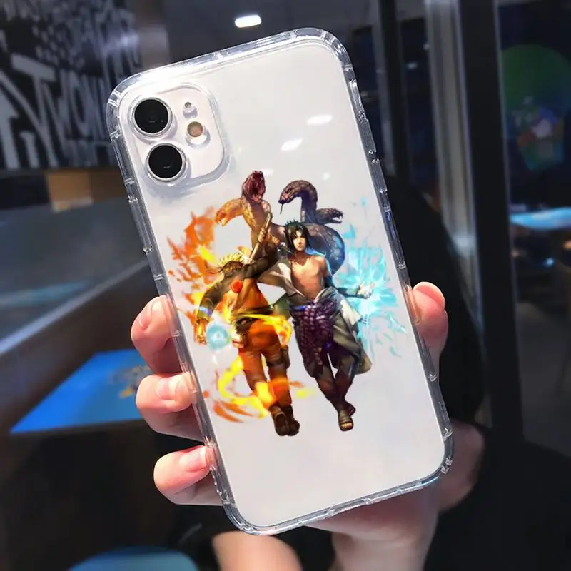 

Anime Naruto Uzumaki Sasuke Phone Case Transparent soft For iphone 5 5s 5c se 6 6s 7 8 11 12 plus mini x xs xr pro max