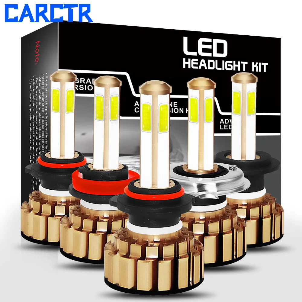 CARCTR 4 сторонняя светодиодная Автомобильная фара H4 лампы H7 светодиодные H11 H9 H8 9005