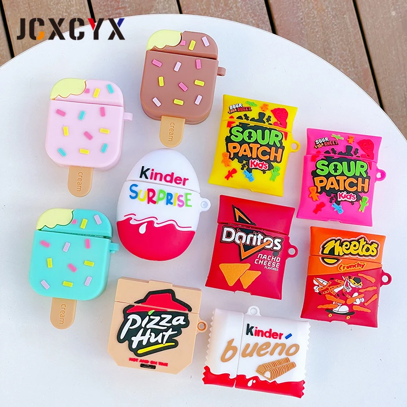 Симпатичный силиконовый чехол с 3D рисунком мороженого для Apple Airpods 2 1 Air pods