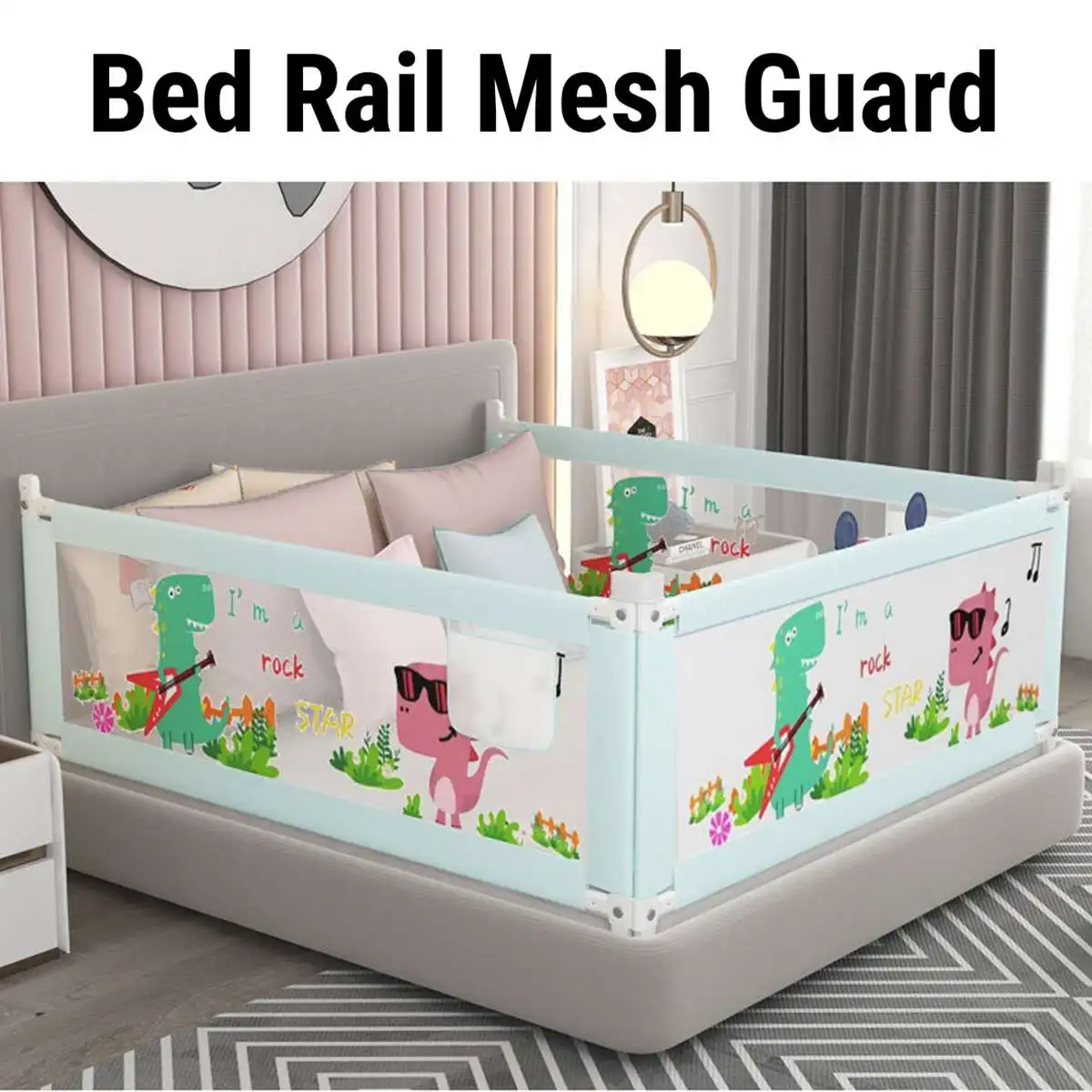 Kids Infant Bed Rail Baby Playpen Bed safety Rails Children Fences Safety Gate Barrier Bed Toddler Newborns Infants 1.5/1.8/2M