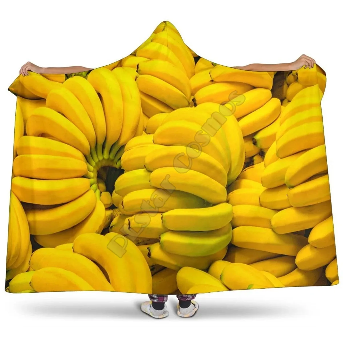 

Funny Bananas Hooded Blanket Adult colorful child Sherpa Fleece Wearable Blanket Microfiber Bedding style-1