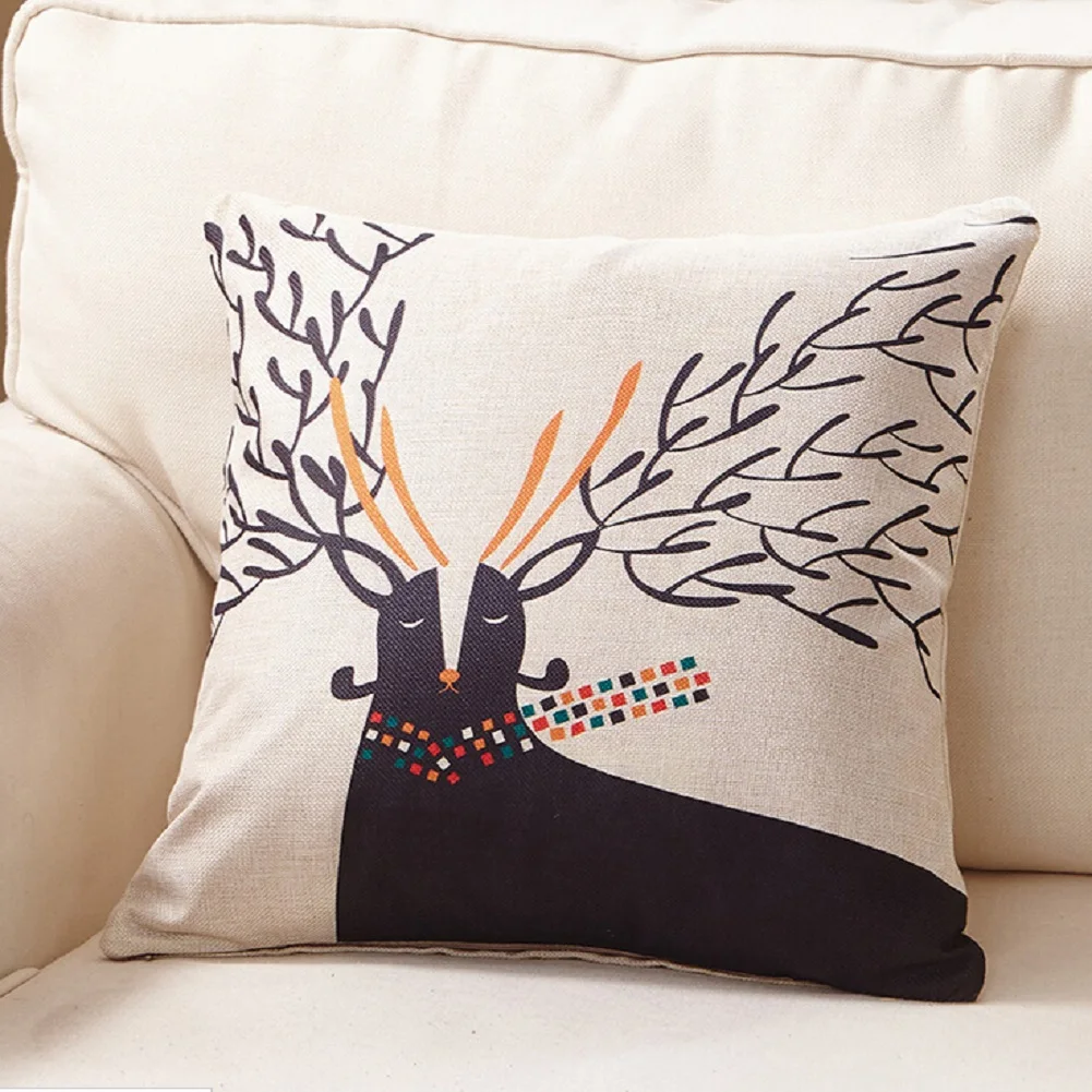 Искусство животное декоративная подушка чехол квадратный CottonThrow наволочка