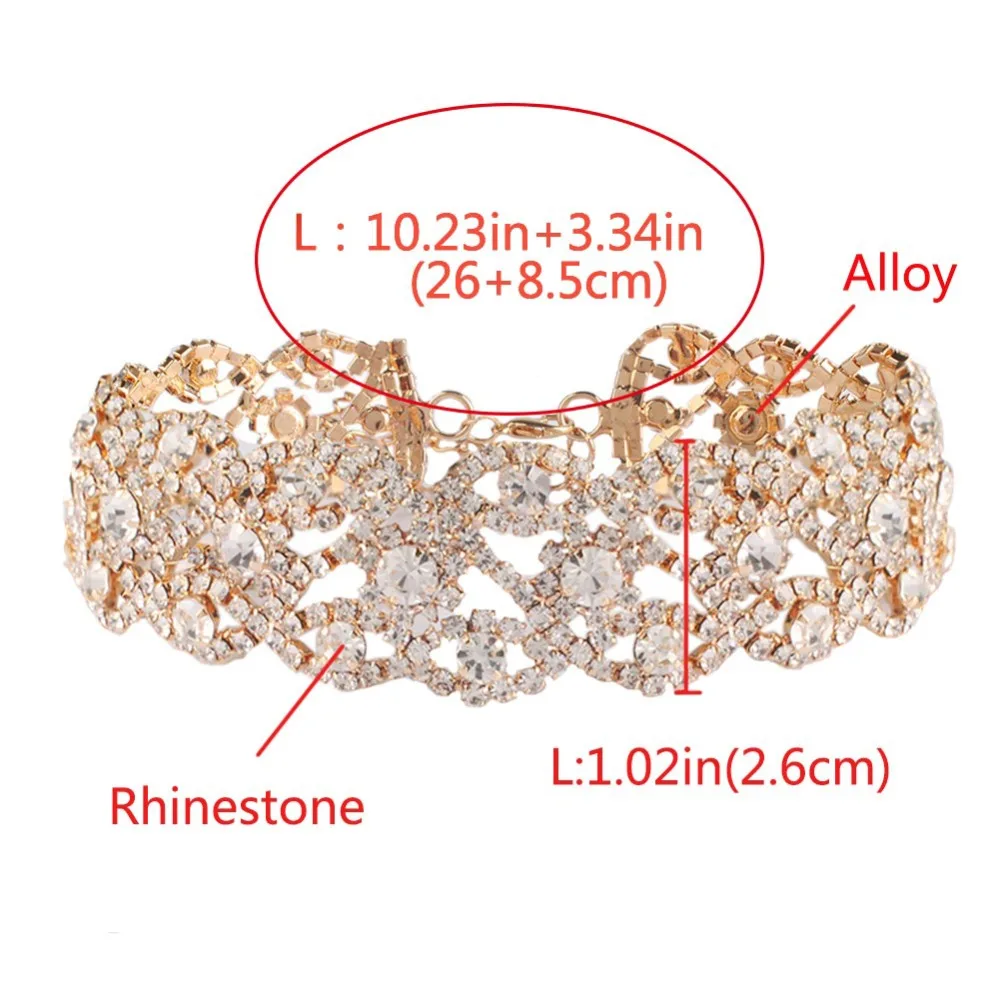 Ожерелье-чокер Стразы с кристаллами для женщин модные ювелирные изделия