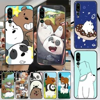 cartoon ice bear panda we bear phone case for huawei p mate p10 p20 p30 p40 10 20 smart z pro lite 2019 black art hoesjes 3d