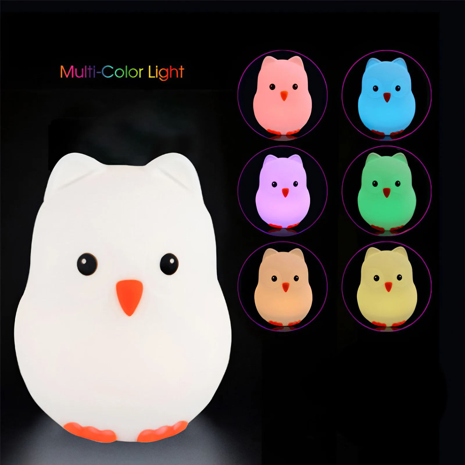 

Cartoon Children Night Light Silicone Bedside Lamp RGB Touch Sensor USB Bedroom Decor Table Lamp Soft Gift Decoration Night Lamp