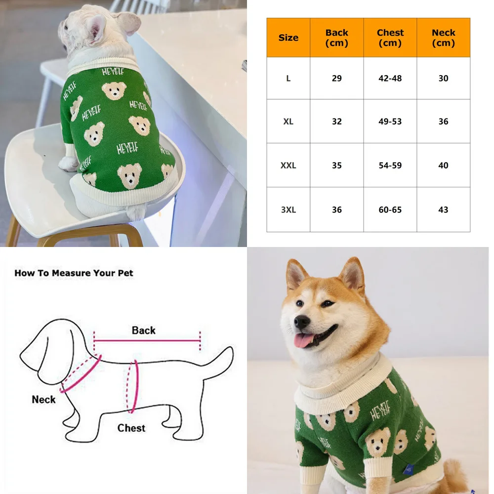 

Dog Sweater Winter Pug Dog Clothes French Bulldog Costume Coat Outfit Garment Poodle Schnauzer Shiba Inu Clothing Apparel