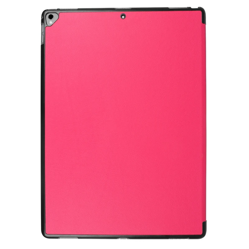 Для iPad Pro 12,9 / чехол-карандаш, Tri-складной роскошный Тонкий Магнитный чехол из искусственной кожи для планшета с откидной крышкой - Цвет: Розово-красный