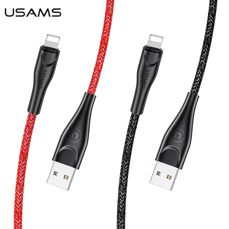 

USAMS 2A 1m 2m 3m Micro USB Type C Lightning Phone Charge Data Braided Cable For iPhone 13 12 11 Huawei Samsung Xiaomi Redmi