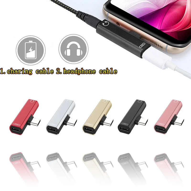 Адаптер для наушников 2 в 1 с разъемом USB Type C 3 5 мм Xiaomi Mi 9 Samsung Galaxy S10 + USBC адаптер