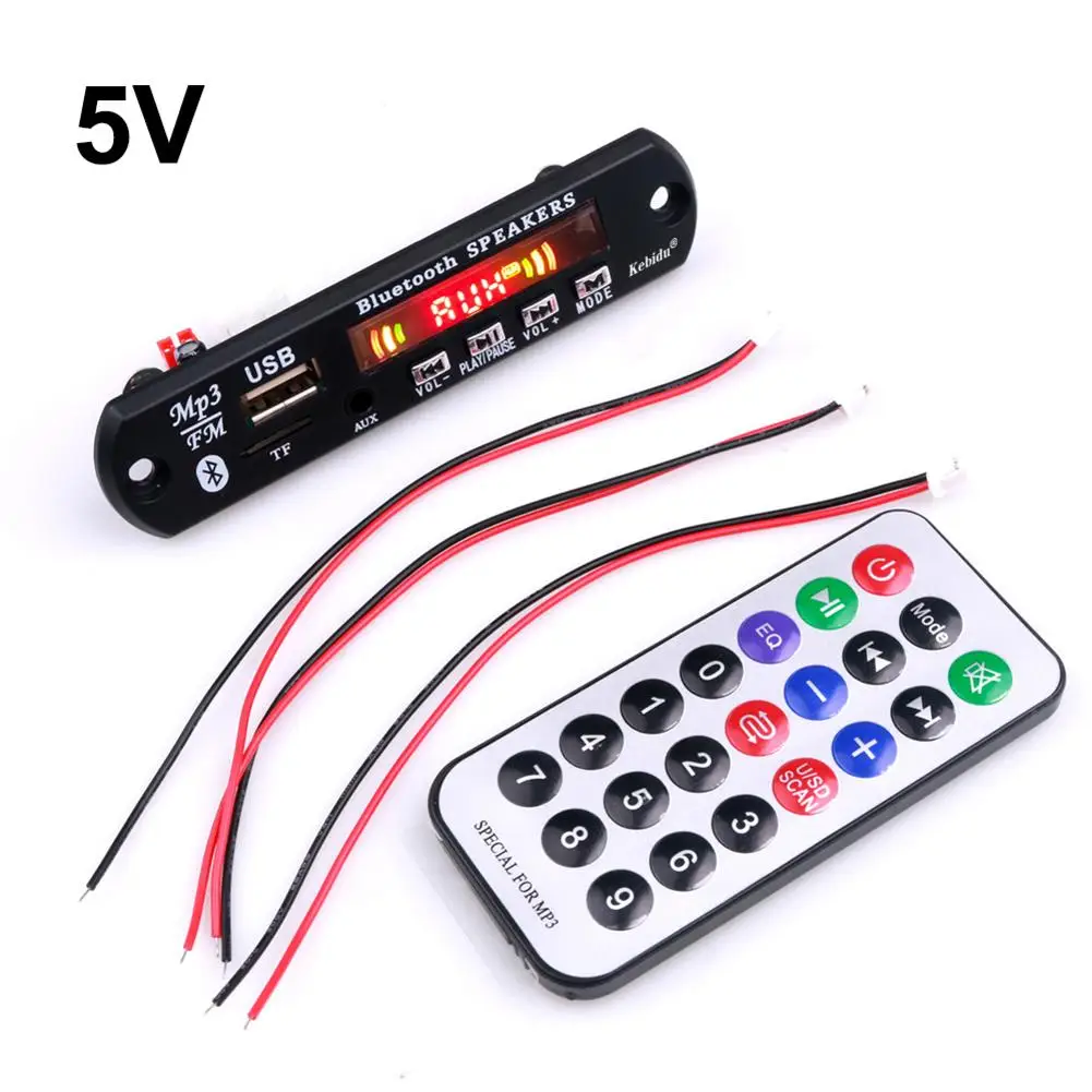 5V/12V Hands-free MP3 Player Decoder Board Bluetooth 5.0 6W Amplifier Car FM Radio Module Support USB AUX Audio Accessories | Автомобили и