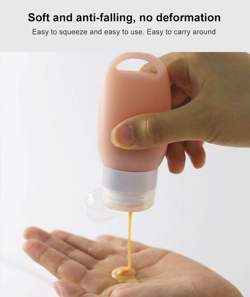 Keychain Silicone Refillable-Bottles Travel Empty Bottle Shampoo Container 38/60/90ml Mini Tube Squeeze-Bottle Portable Case HOT |