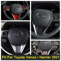 car inner steering wheel button trim decoration frame cover 3pcs fit for toyota venza harrier 2021 2022 abs interior refit kit