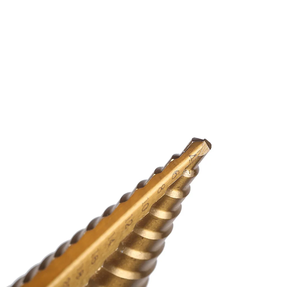 Metal Titanium Cone Step Hole Bit Set Tools Triangular Drill High Speed Shank |