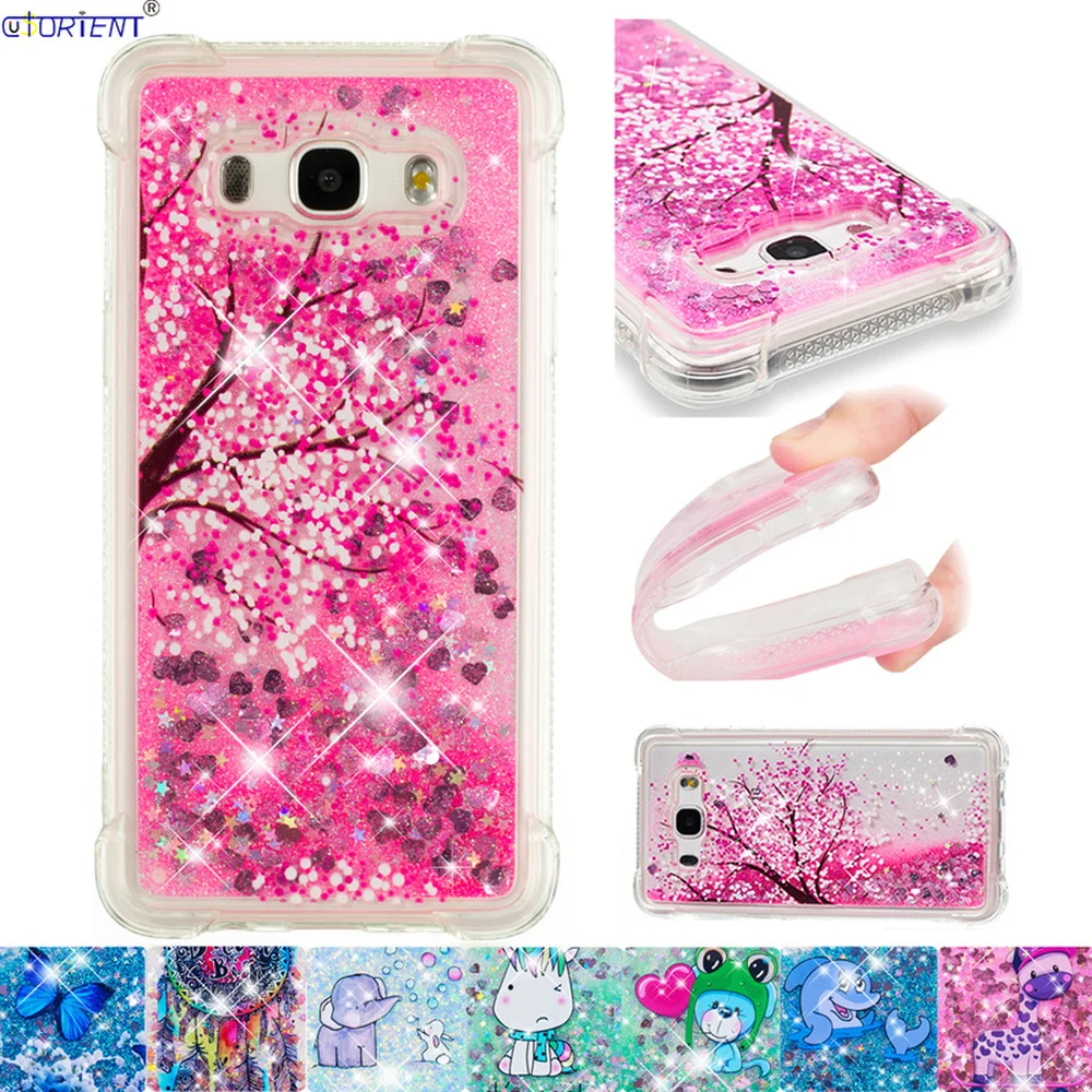 Чехол бампер из ТПУ с блестками и зыбучим песком для Samsung Galaxy J5 2016 J56 модель J510 SM