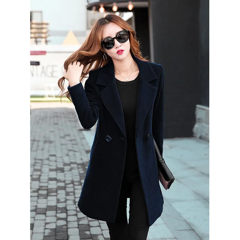 Модное Смешанное шерстяное пальто новинка 2022 демисезонные костюмный воротник