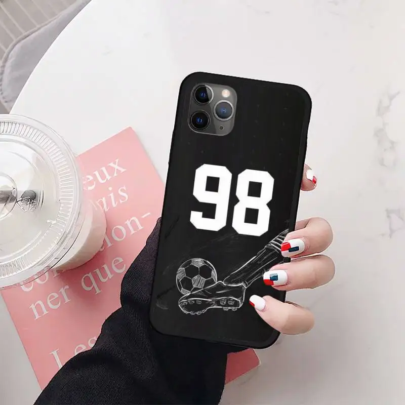 

Football Lucky number letter Phone Case for iPhone 11 12 mini pro XS MAX 8 7 6 6S Plus X 5S SE 2020 XR