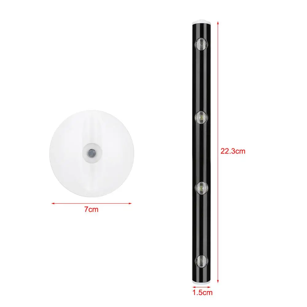 1 шт. Домашний Светильник для шкафа с 4 светодиодами ночник из алюминиевого сплава