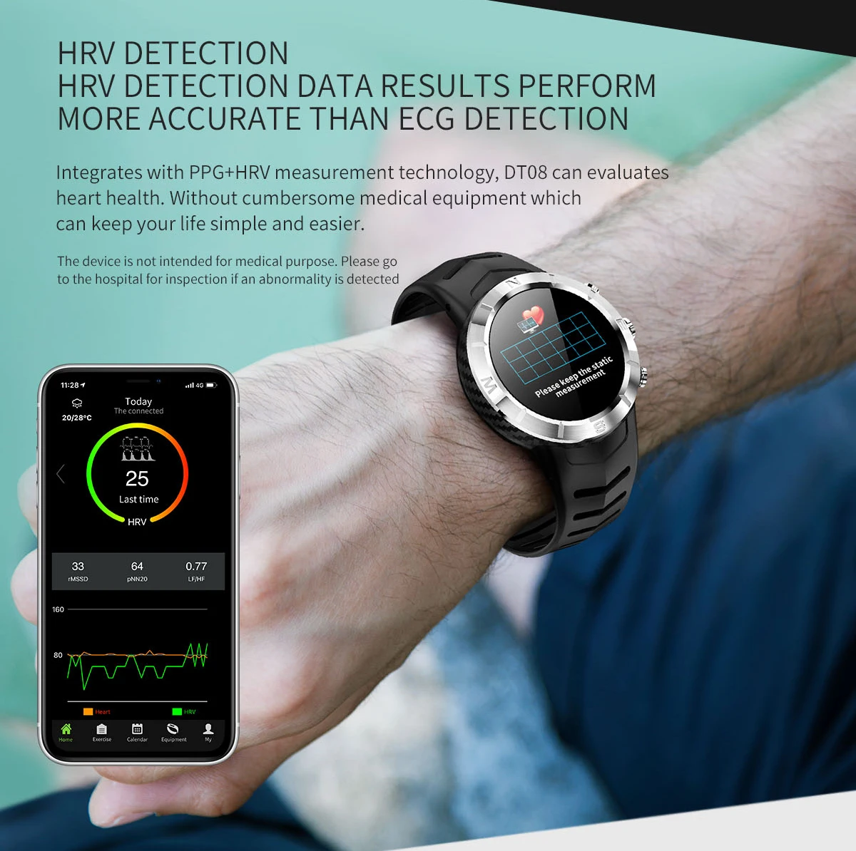 696 DT08 спортивные Смарт-часы HRV Обнаружение IP67 водонепроницаемый монитор кровяного давления сердечного ритма мониторинг окружающей среды компас