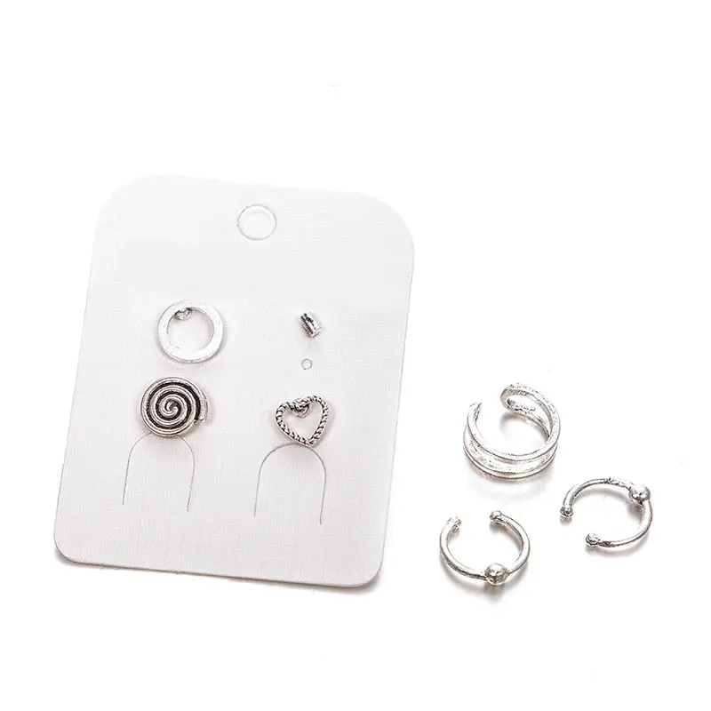 7 шт./компл. винтажные серьги-гвоздики набор женских шармов в форме сердца