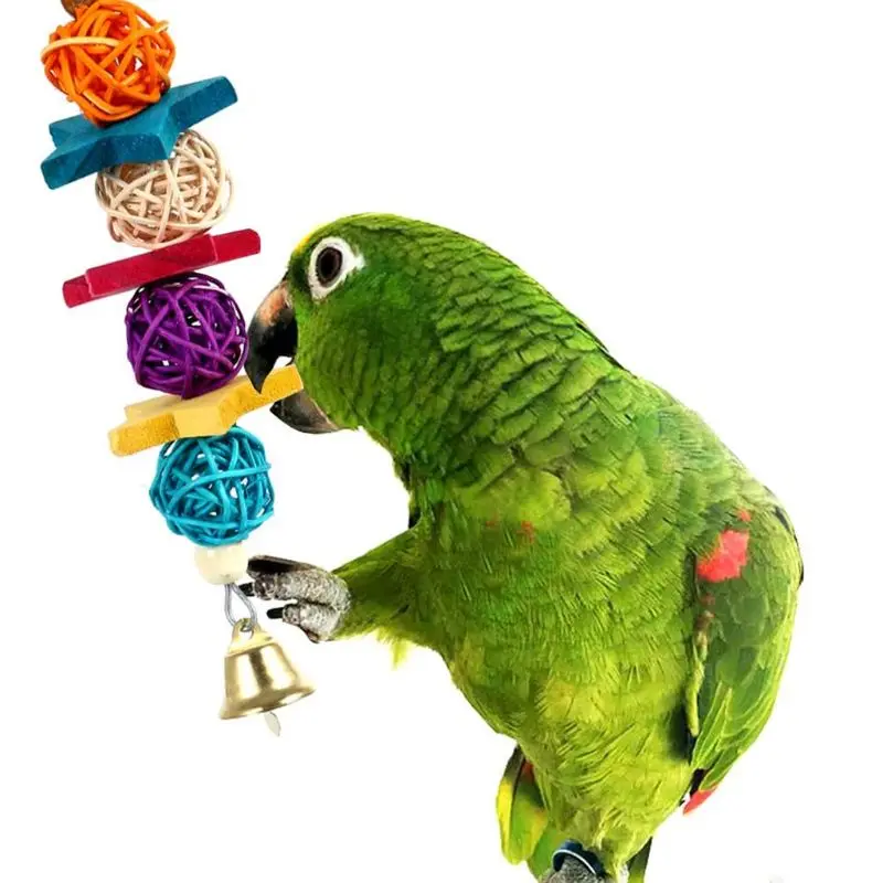 

6 шт./компл. Птица Попугай игрушки деревянные подвесные качели гамак лазание лестницы Perches