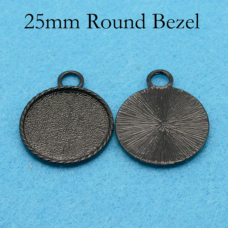 50 - 25mm Round Pendant Setting Rope Trim Bezel Blank Tray Cabochon Resin Frame | Украшения и аксессуары