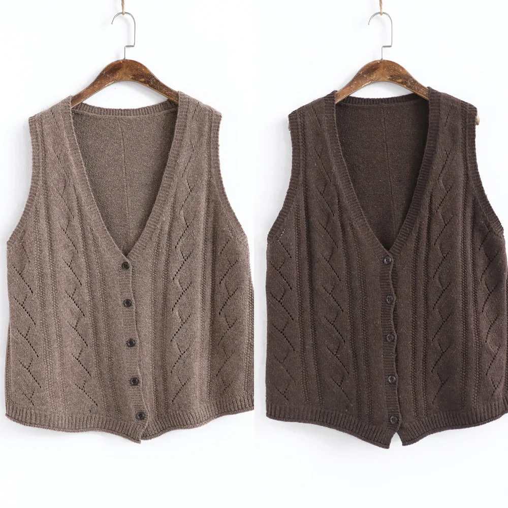 

Женский трикотажный жилет без рукавов, однобортный Кардиган в стиле ретро, осень