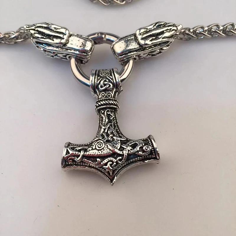 Винтажный Молот Мьёльнир Тора ожерелье с подвеской викингов скандинавский