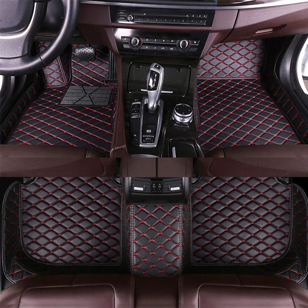 

Leather Car Floor Mats For VOLKSWAGEN Amarok Atlas Beetle Jetta Bora Polo Golf Maggiolino CC Automobile Rugs Cover 5seat