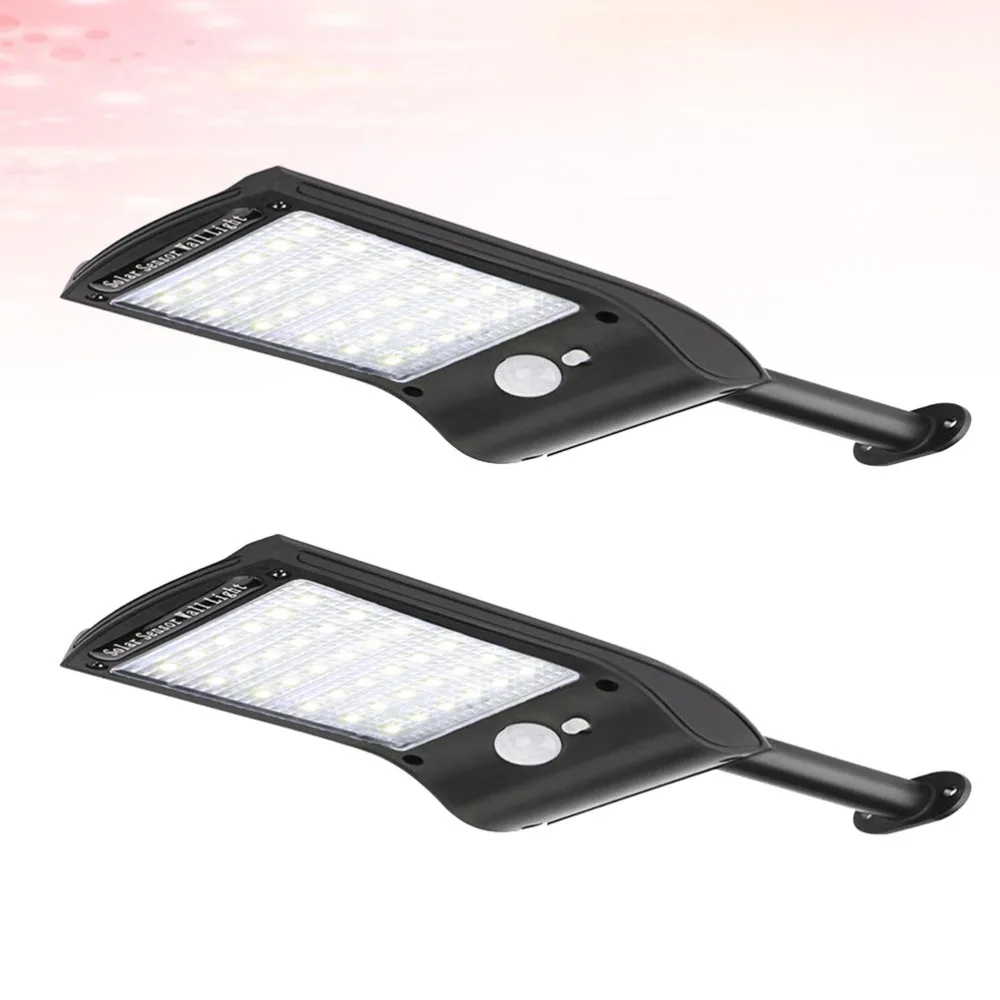 

2pcs 36 LED Solar Motion Sensor Wall Light Waterproof Garden Courtyard Lamp for Home Farmyard (Black)