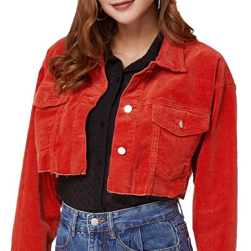 

Autumn and winter women's corduroy jacket European American casual short coat