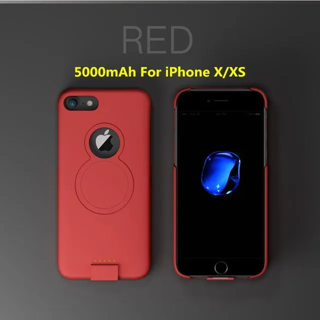 Red 3 Для iP 8/7/6 Расширенный чехол для аккумулятора телефона для iPhone 8/7/6s/6 Plus Беспроводной магнитный чехол для зарядного устройства для iPhone Xs/X - Цвет: Red 3