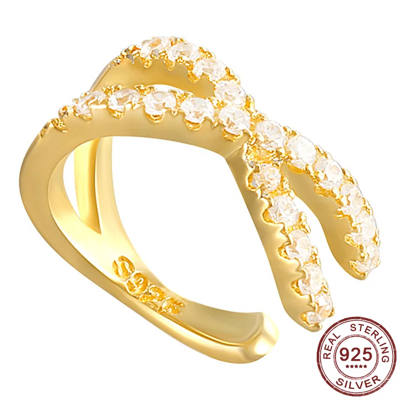 Женские гипоаллергенные серьги-Клипсы из серебра 925 пробы с фианитами | Украшения