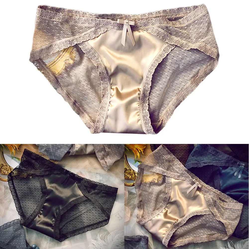 

Lace Women's Underwear Briefs Ladies SeamlessTransparent Breathable Cotton Crotch Underpants Panties Body Sculpting Lingerie New