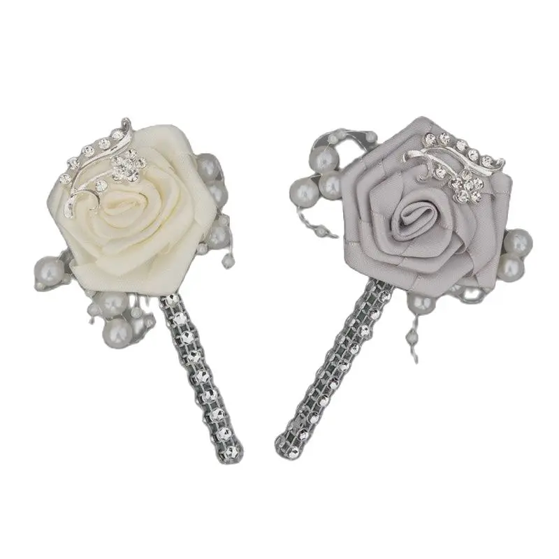 100% Новый слоновой кости жених бутоньерка Лучшие Мужчины цветок Бутоньерка